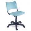 Cadeira giratria ISO preta assento azul