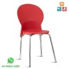 Cadeira Luna cromada assento vermelho