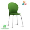 Cadeira Luna cromada assento verde