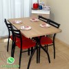 Conjunto para sala de jantar em base tubular epxi preto fosco