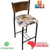 Banquetas DO 325.60.20 m�dia preto fosco encosto junco sint�tico castanho mescla